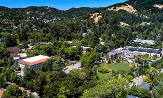 Aerial view of the ֱ University of California campus on a sunny day